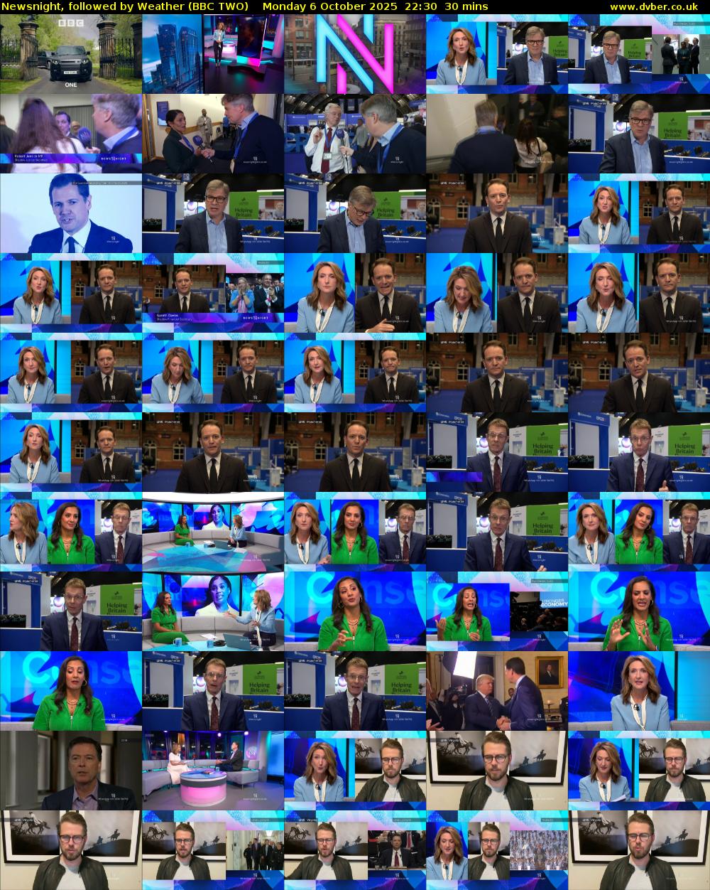 Newsnight, followed by Weather (BBC TWO) Monday 6 October 2025 22:30 - 23:00