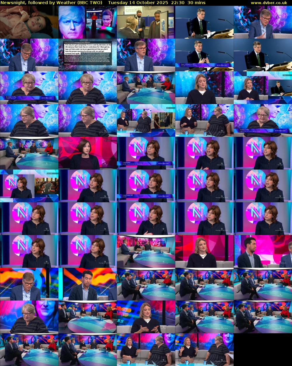Newsnight, followed by Weather (BBC TWO) Tuesday 14 October 2025 22:30 - 23:00