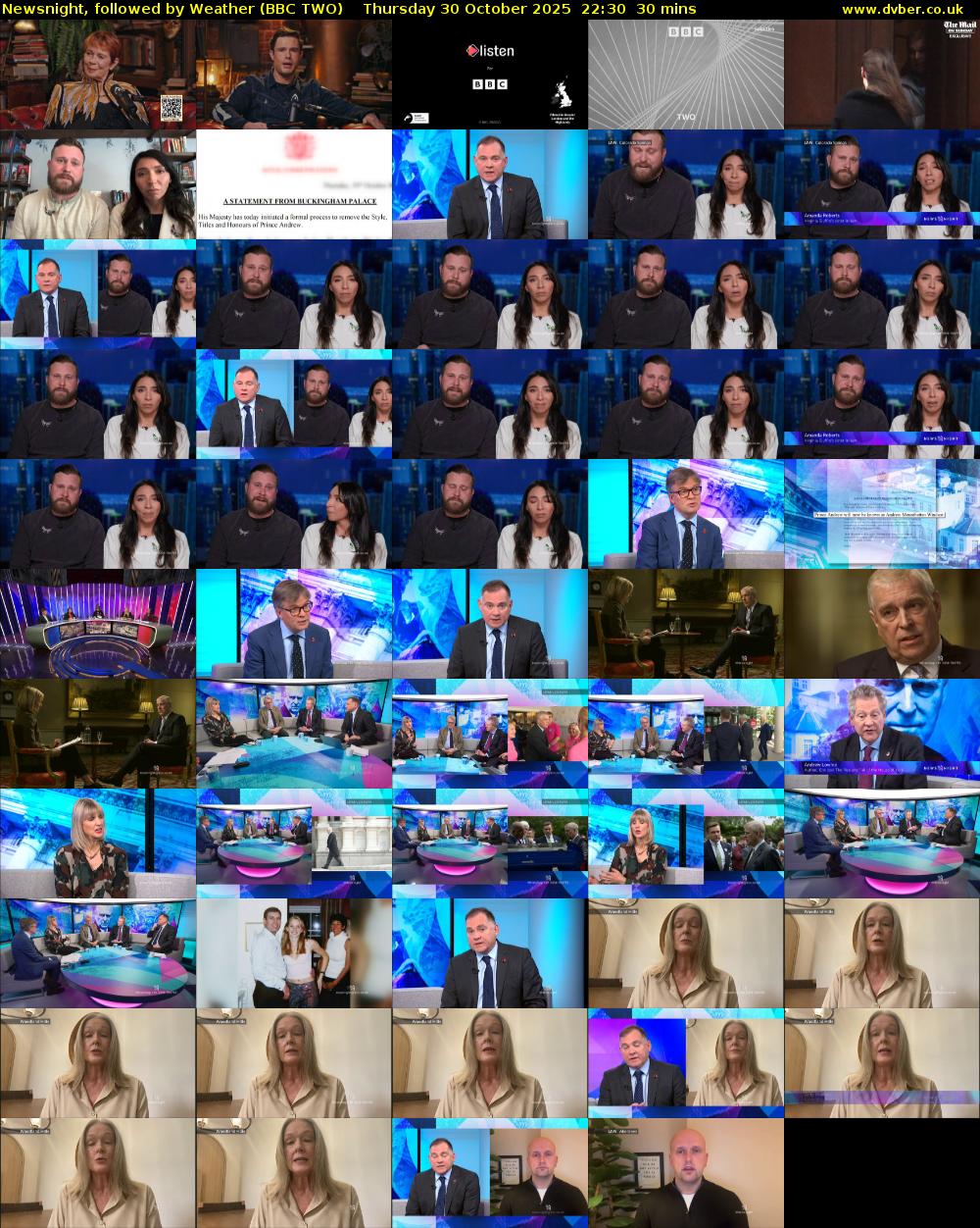 Newsnight, followed by Weather (BBC TWO) Thursday 30 October 2025 22:30 - 23:00
