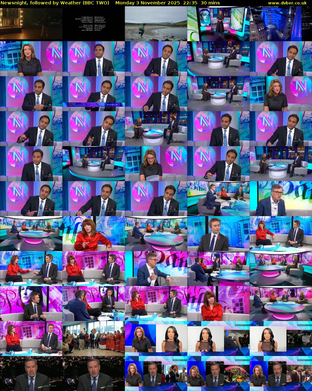 Newsnight, followed by Weather (BBC TWO) Monday 3 November 2025 22:35 - 23:05