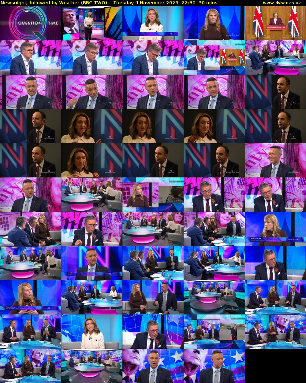 Newsnight, followed by Weather (BBC TWO) Tuesday 4 November 2025 22:30 - 23:00