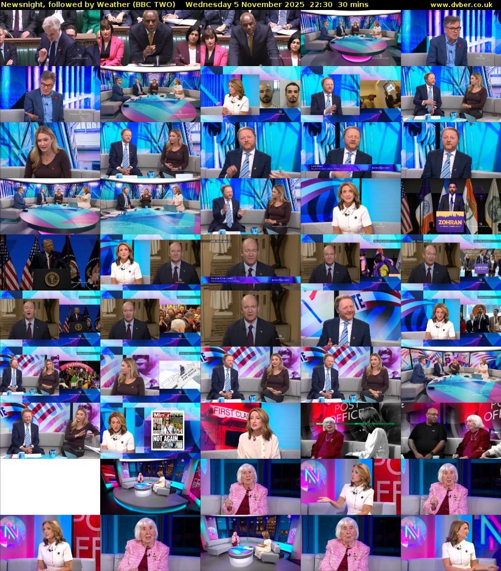 Newsnight, followed by Weather (BBC TWO) Wednesday 5 November 2025 22:30 - 23:00