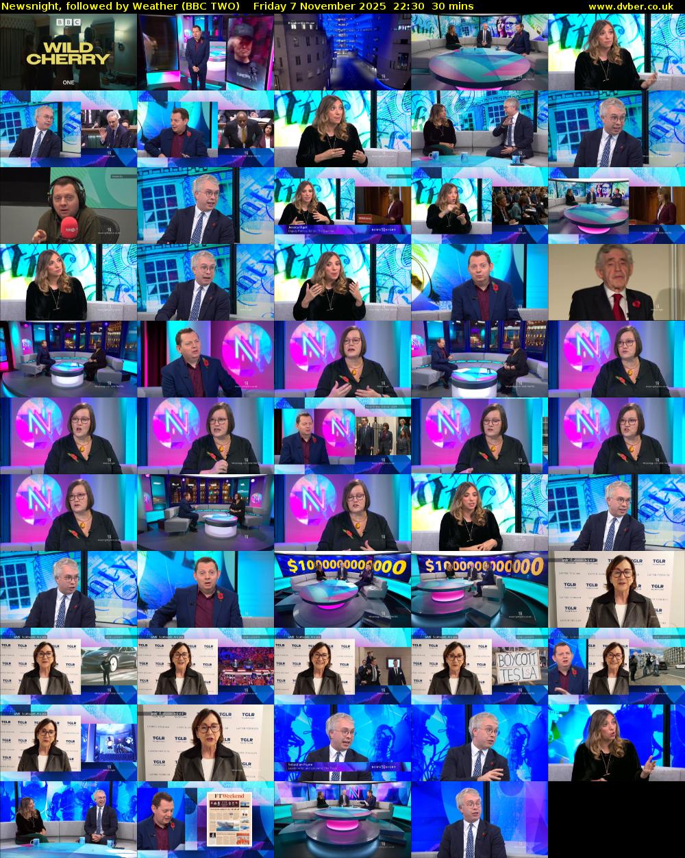 Newsnight, followed by Weather (BBC TWO) Friday 7 November 2025 22:30 - 23:00
