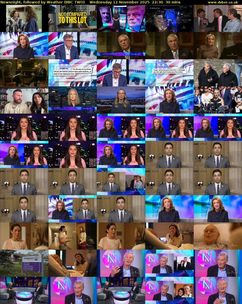 Newsnight, followed by Weather (BBC TWO) Wednesday 12 November 2025 22:30 - 23:00