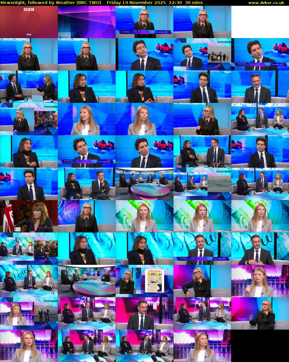 Newsnight, followed by Weather (BBC TWO) Friday 14 November 2025 22:30 - 23:00