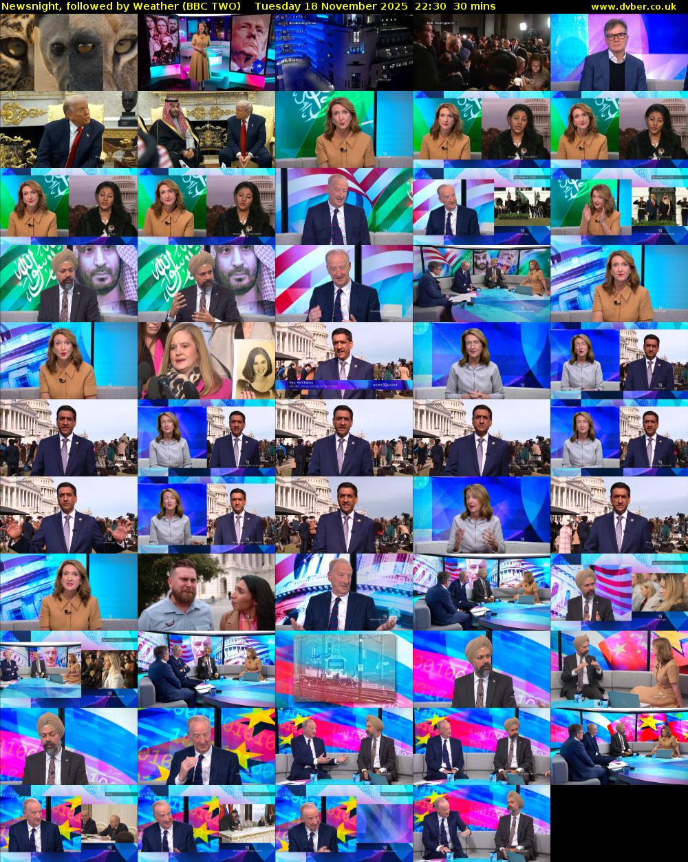 Newsnight, followed by Weather (BBC TWO) Tuesday 18 November 2025 22:30 - 23:00