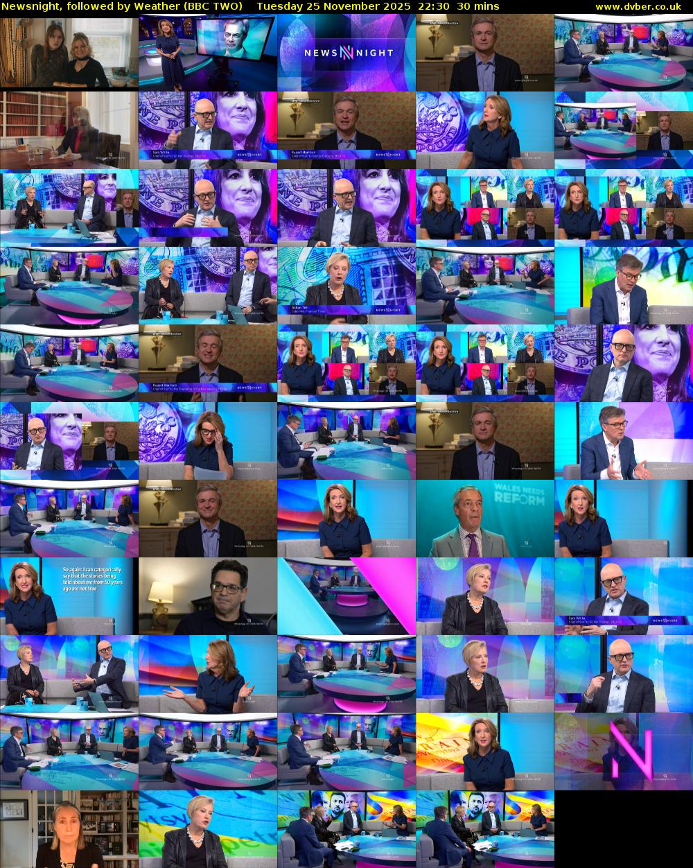 Newsnight, followed by Weather (BBC TWO) Tuesday 25 November 2025 22:30 - 23:00