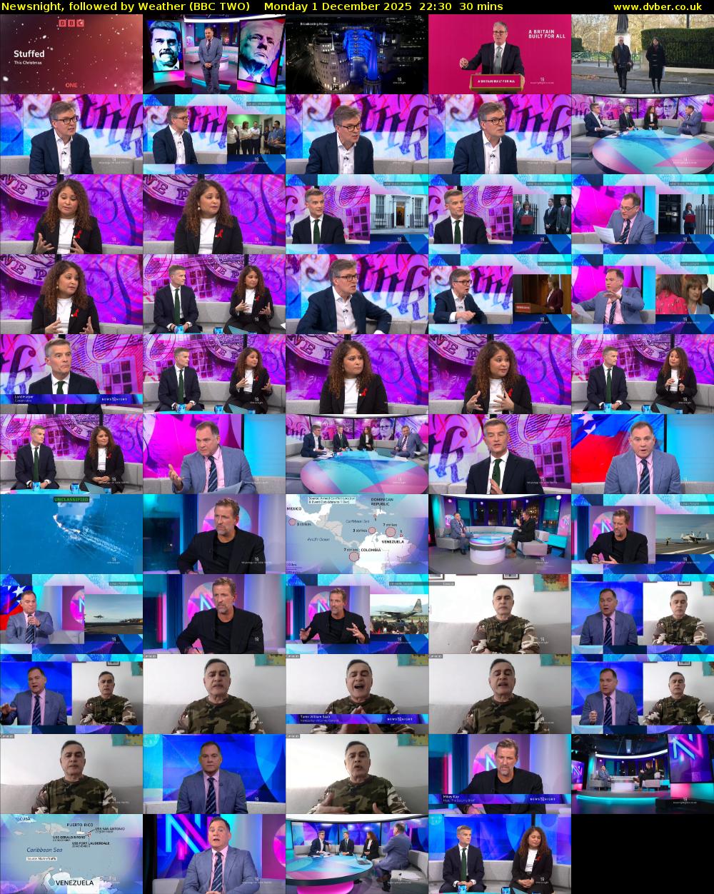 Newsnight, followed by Weather (BBC TWO) Monday 1 December 2025 22:30 - 23:00
