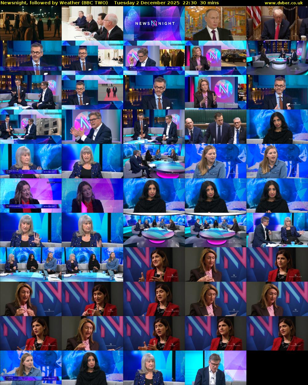 Newsnight, followed by Weather (BBC TWO) Tuesday 2 December 2025 22:30 - 23:00