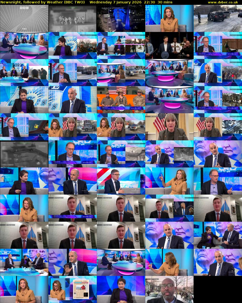 Newsnight, followed by Weather (BBC TWO) Wednesday 7 January 2026 22:30 - 23:00