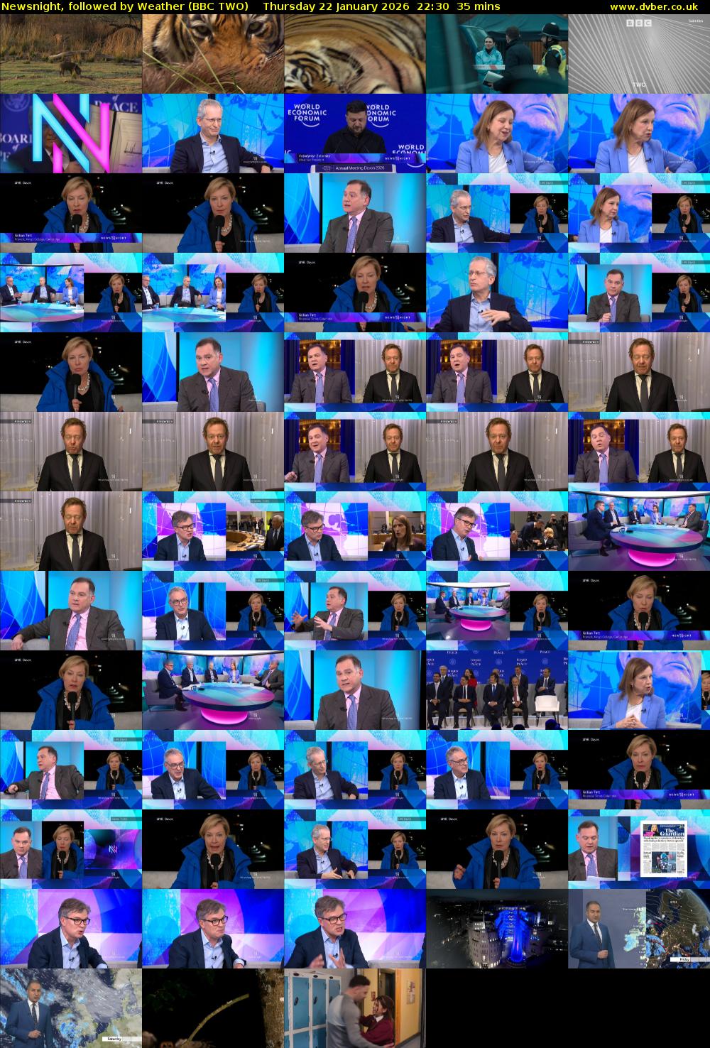 Newsnight, followed by Weather (BBC TWO) Thursday 22 January 2026 22:30 - 23:05