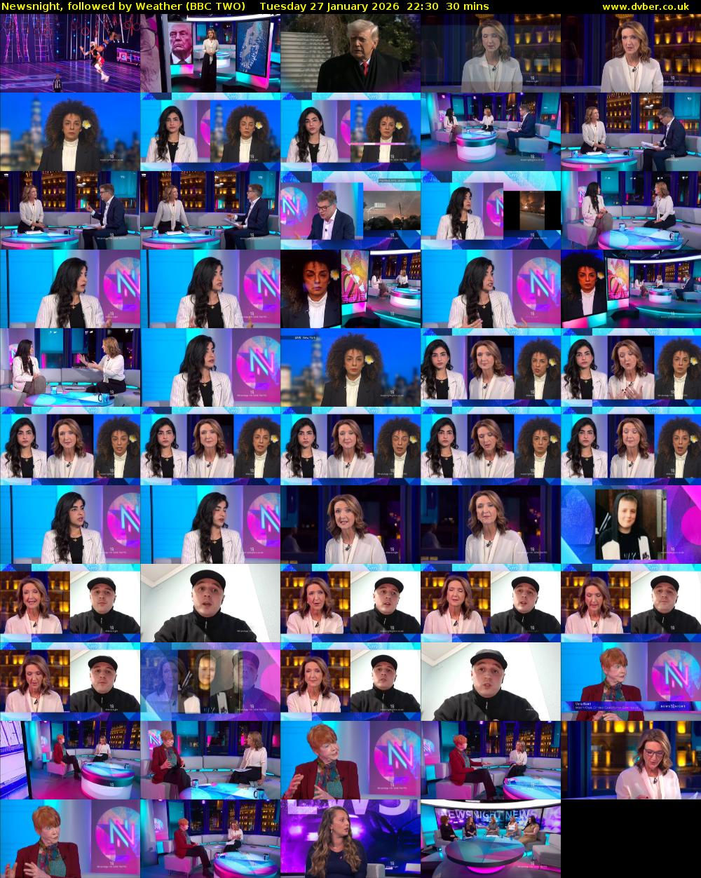 Newsnight, followed by Weather (BBC TWO) Tuesday 27 January 2026 22:30 - 23:00