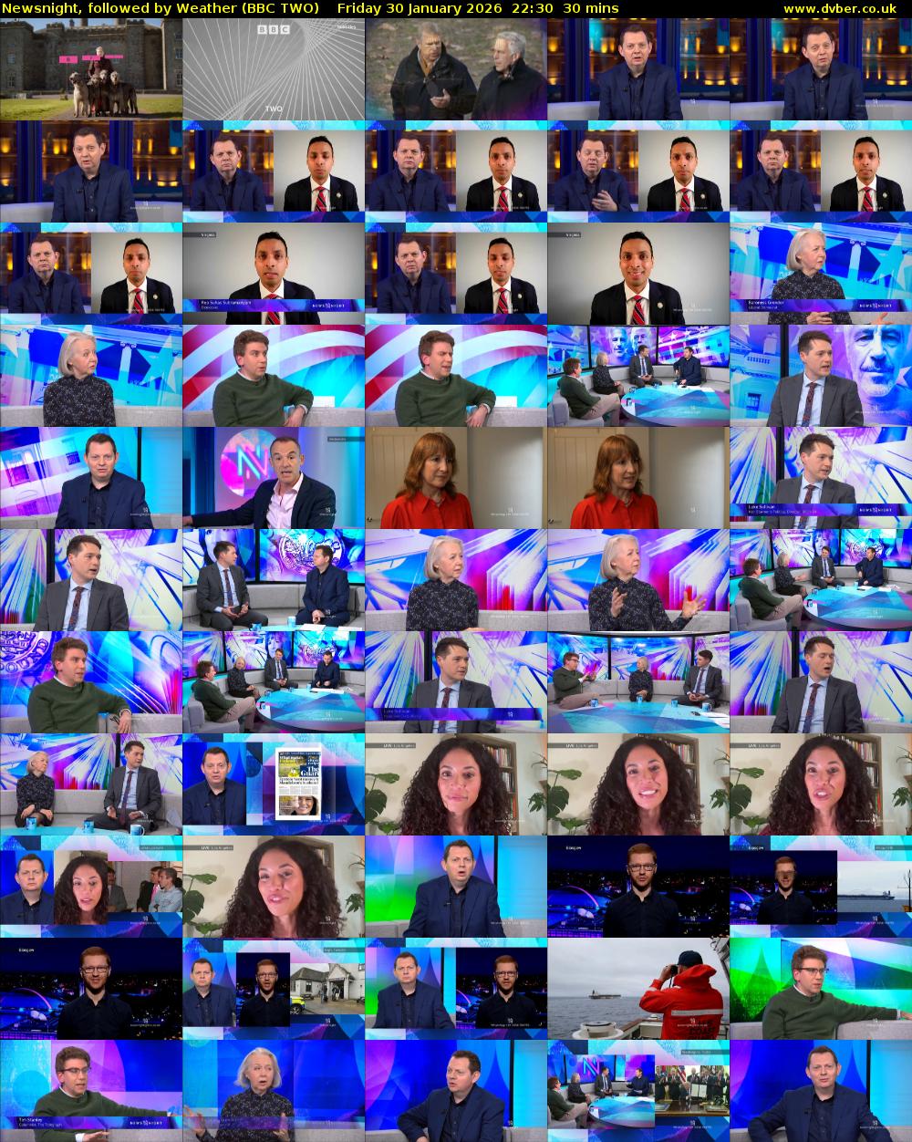 Newsnight, followed by Weather (BBC TWO) Friday 30 January 2026 22:30 - 23:00