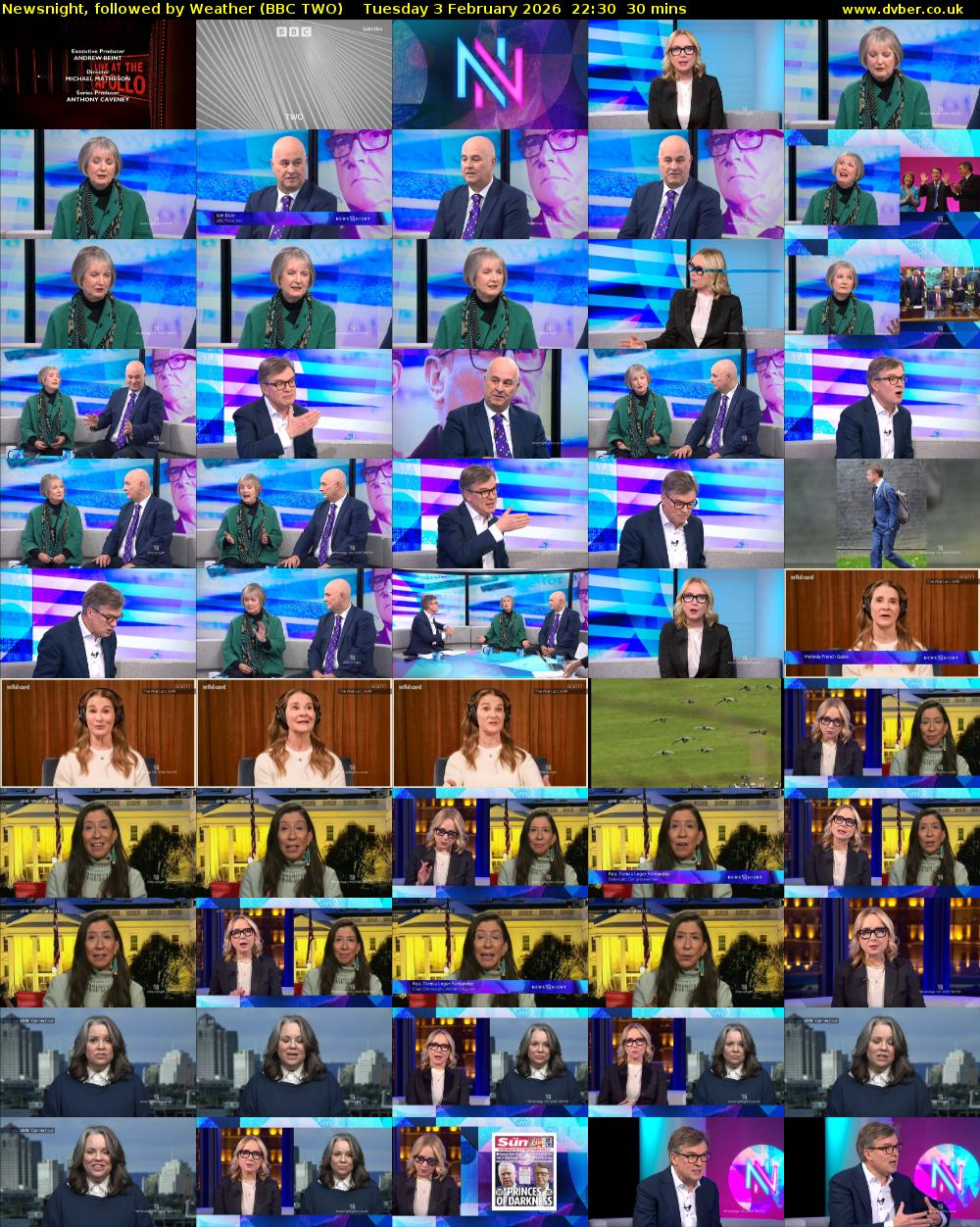Newsnight, followed by Weather (BBC TWO) Tuesday 3 February 2026 22:30 - 23:00