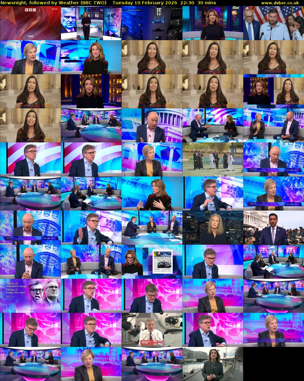 Newsnight, followed by Weather (BBC TWO) Tuesday 10 February 2026 22:30 - 23:00