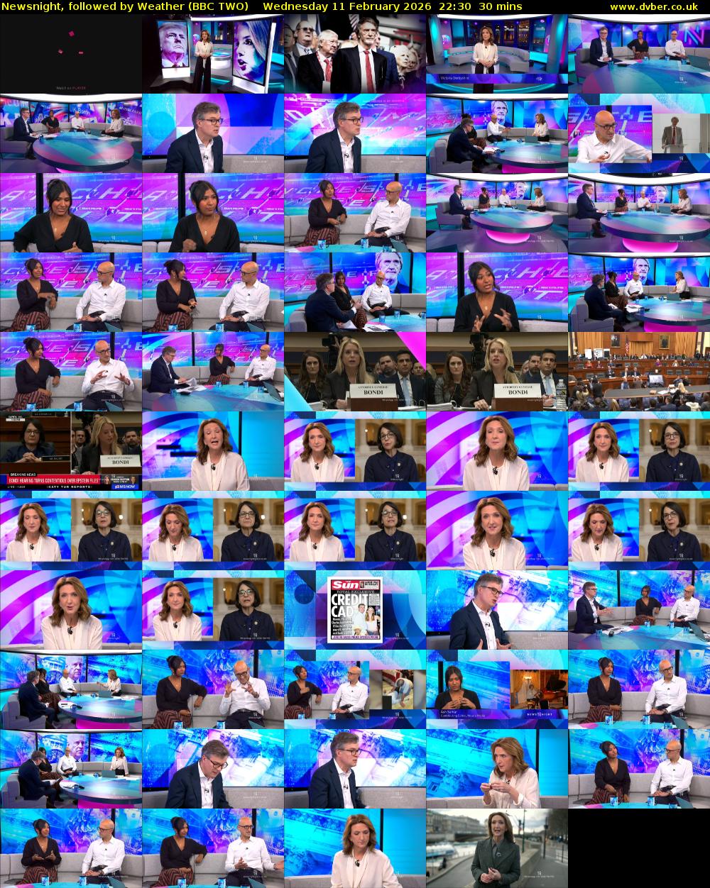 Newsnight, followed by Weather (BBC TWO) Wednesday 11 February 2026 22:30 - 23:00