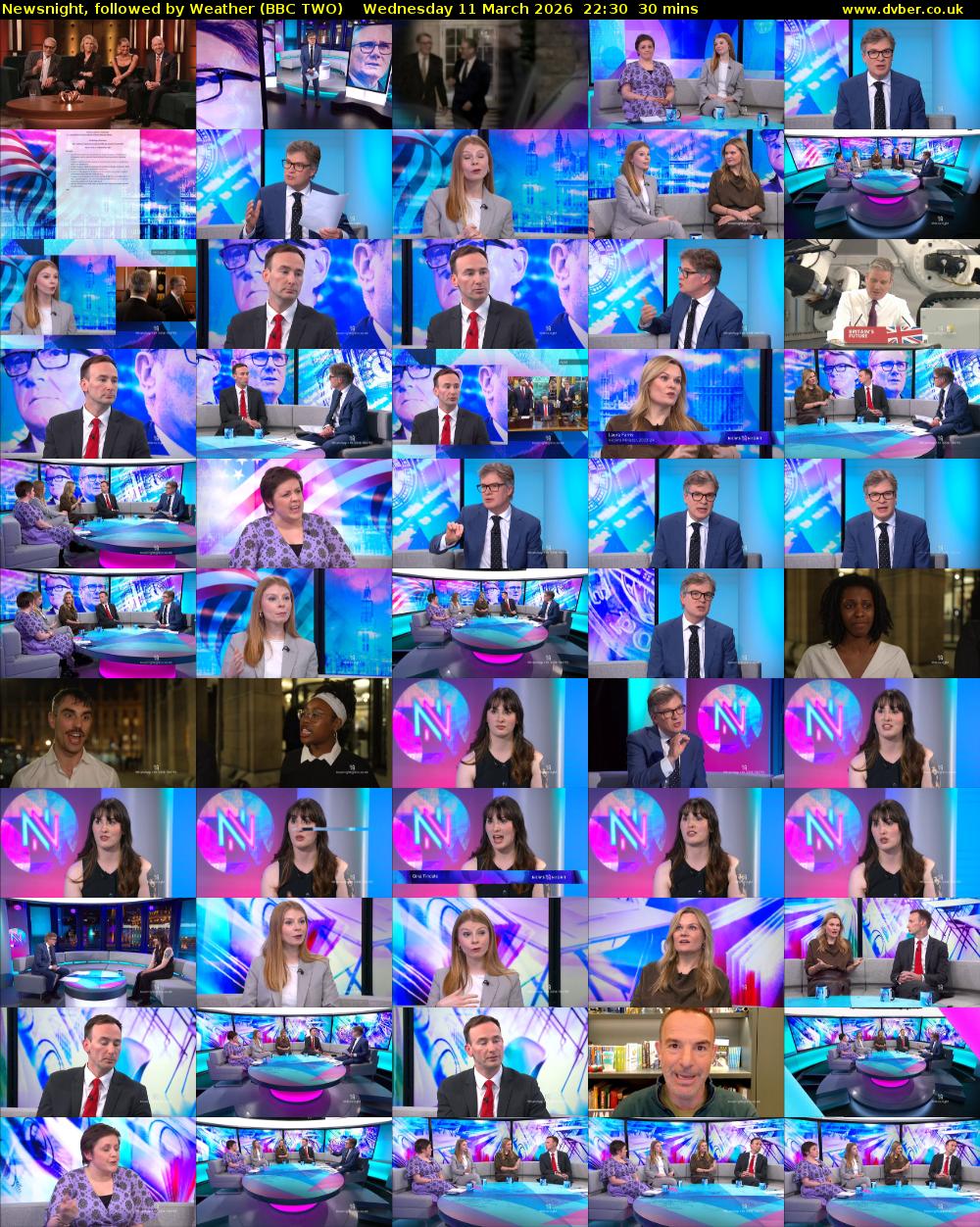 Newsnight, followed by Weather (BBC TWO) Wednesday 11 March 2026 22:30 - 23:00