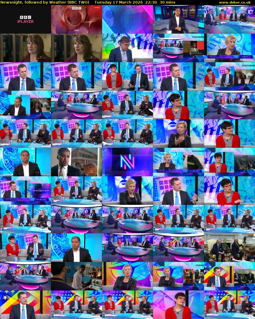Newsnight, followed by Weather (BBC TWO) Tuesday 17 March 2026 22:30 - 23:00