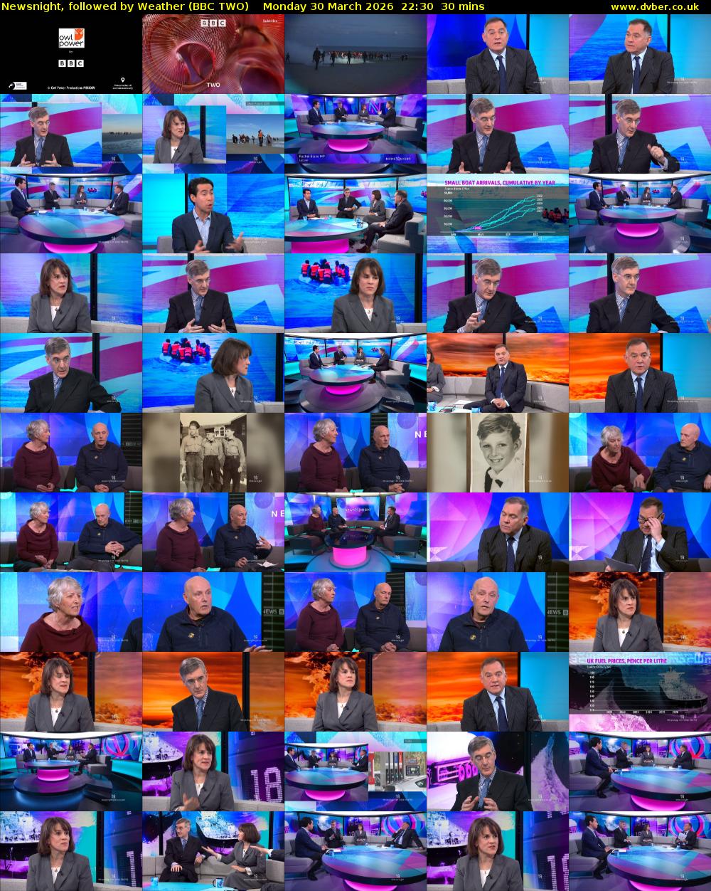 Newsnight, followed by Weather (BBC TWO) Monday 30 March 2026 22:30 - 23:00