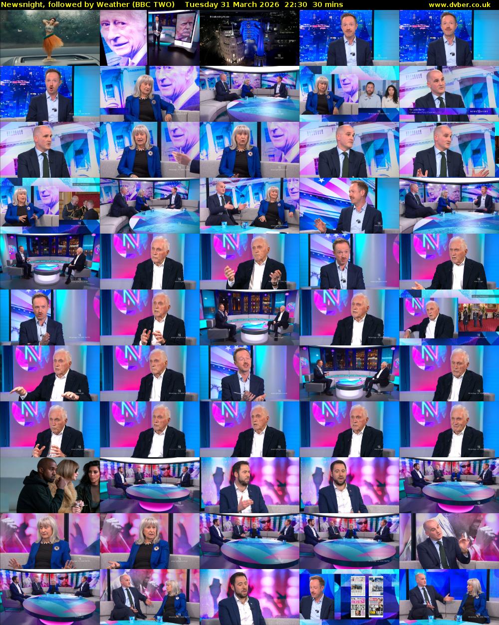 Newsnight, followed by Weather (BBC TWO) Tuesday 31 March 2026 22:30 - 23:00