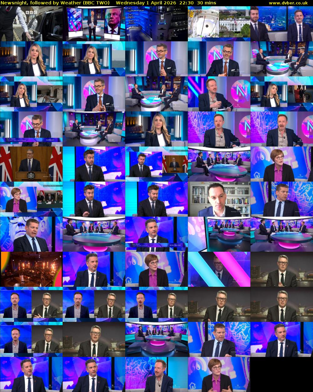 Newsnight, followed by Weather (BBC TWO) Wednesday 1 April 2026 22:30 - 23:00