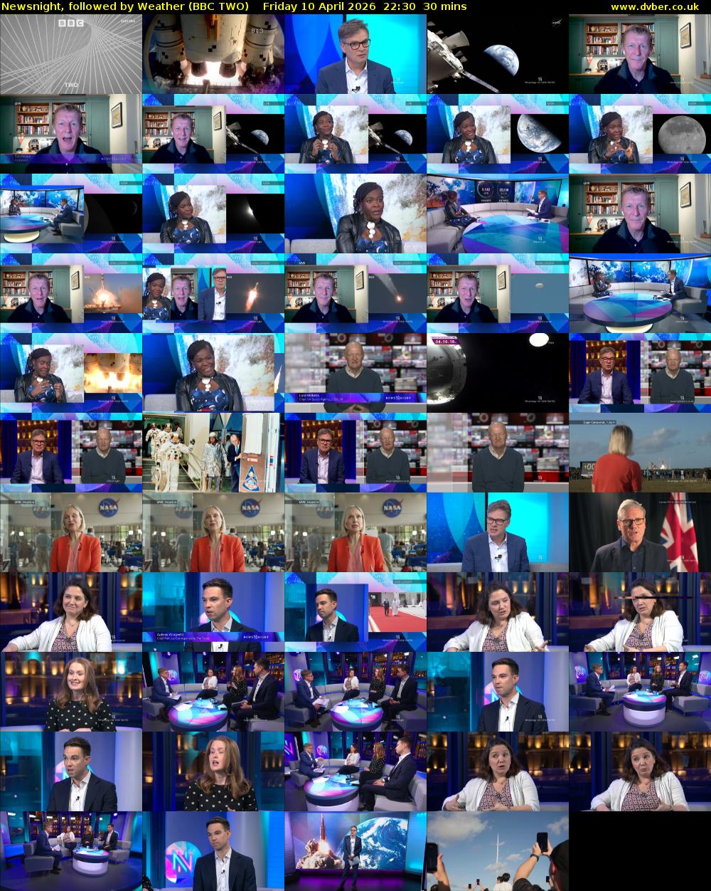 Newsnight, followed by Weather (BBC TWO) Friday 10 April 2026 22:30 - 23:00