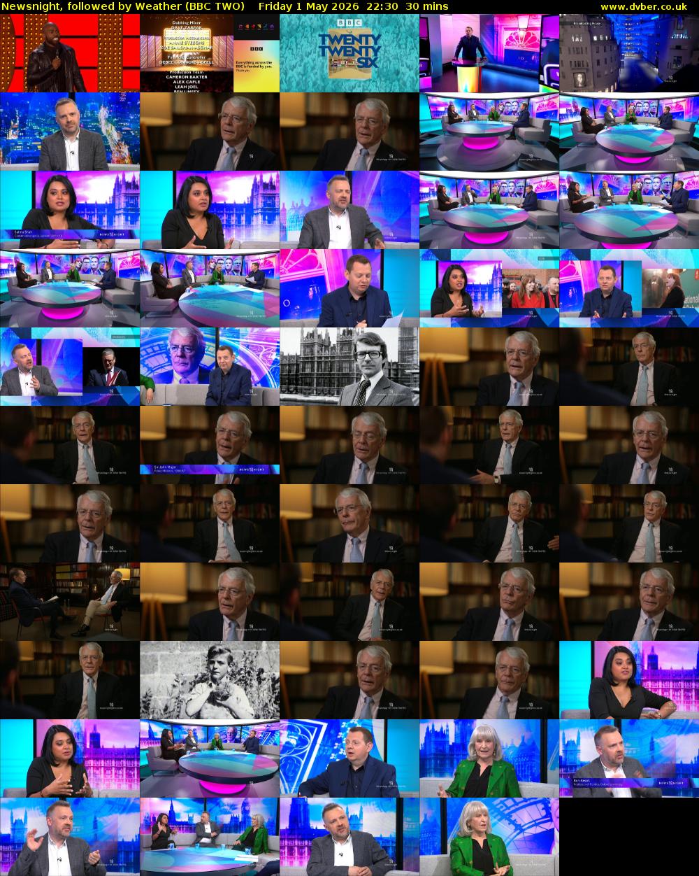 Newsnight, followed by Weather (BBC TWO) Friday 1 May 2026 22:30 - 23:00