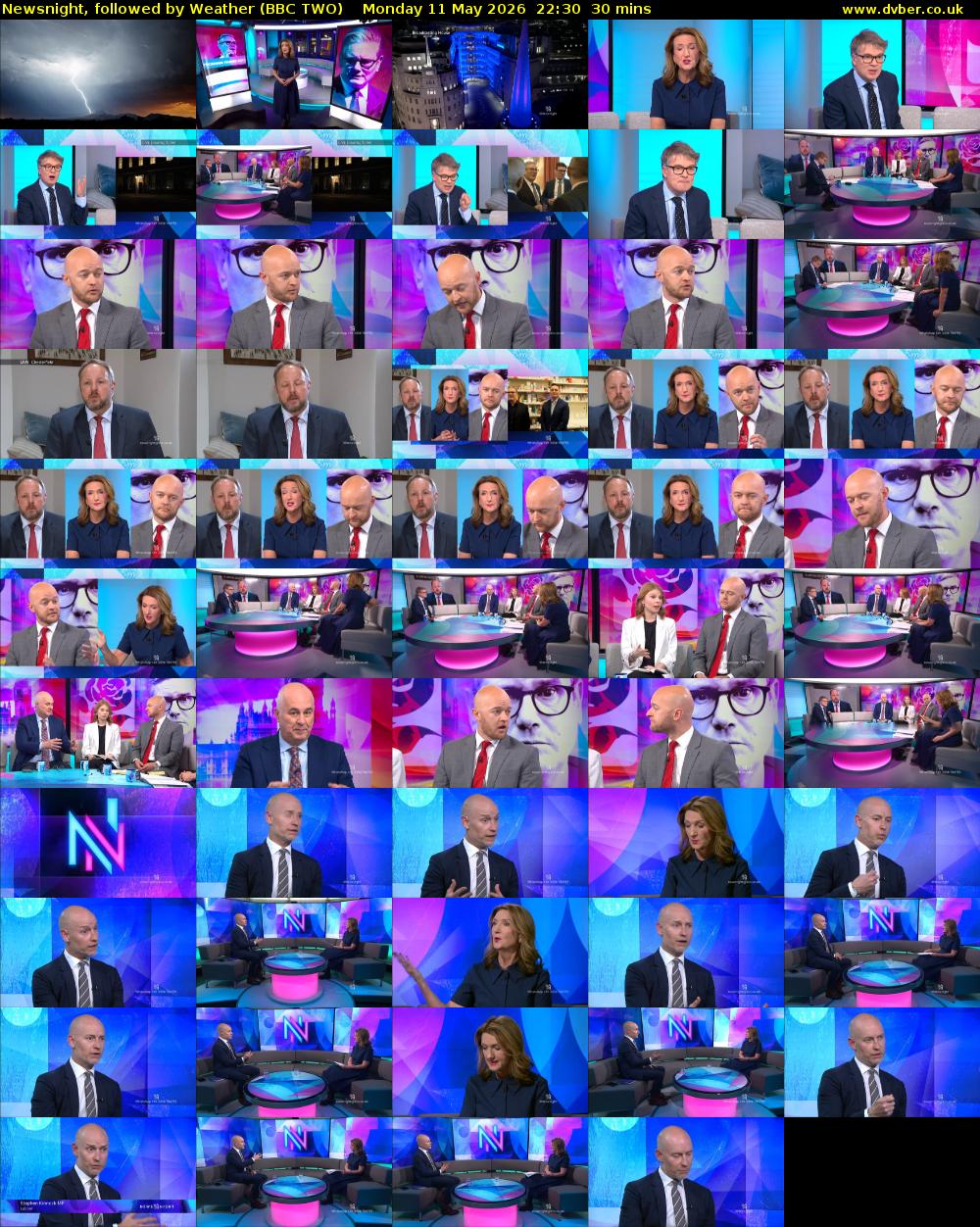 Newsnight, followed by Weather (BBC TWO) Monday 11 May 2026 22:30 - 23:00