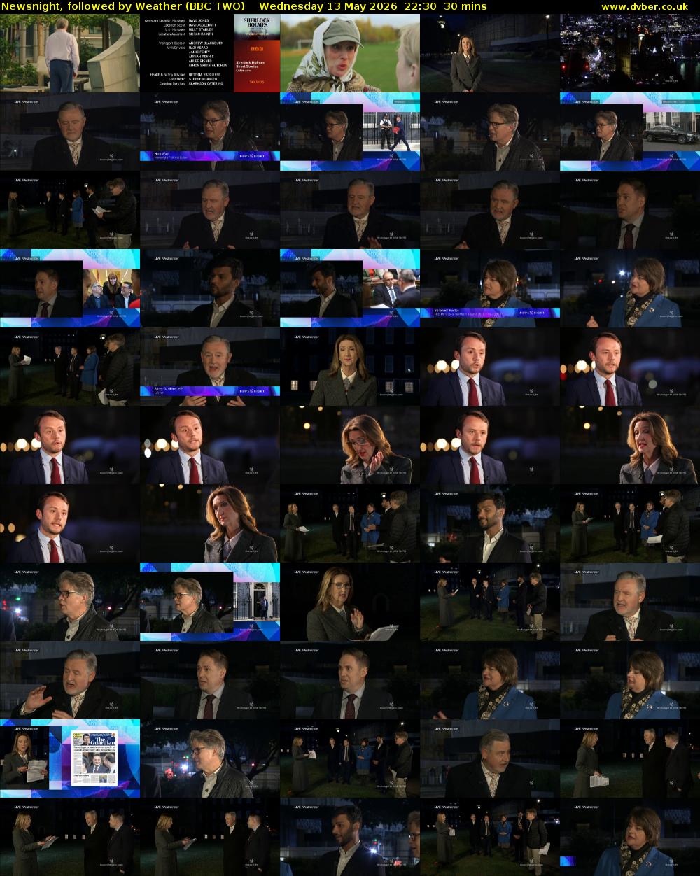Newsnight, followed by Weather (BBC TWO) Wednesday 13 May 2026 22:30 - 23:00