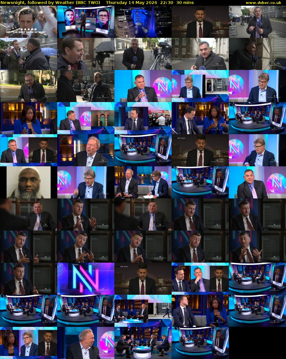 Newsnight, followed by Weather (BBC TWO) Thursday 14 May 2026 22:30 - 23:00