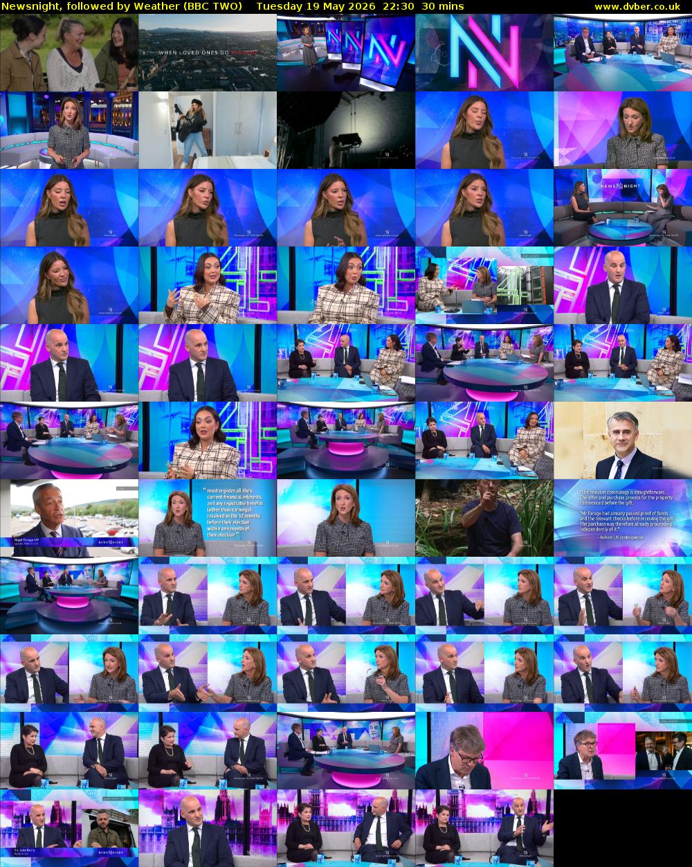 Newsnight, followed by Weather (BBC TWO) Tuesday 19 May 2026 22:30 - 23:00