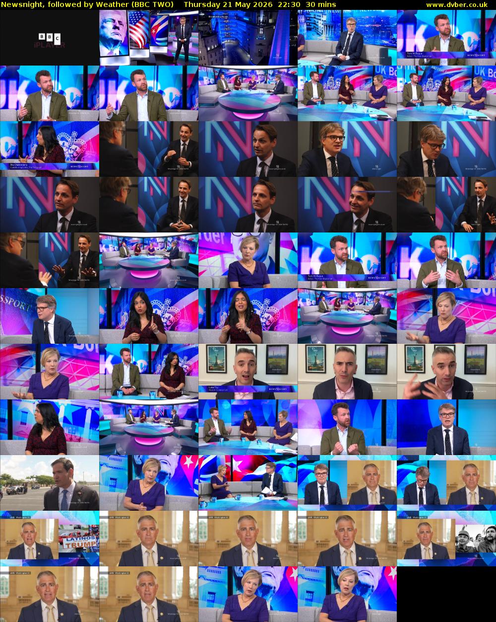 Newsnight, followed by Weather (BBC TWO) Thursday 21 May 2026 22:30 - 23:00