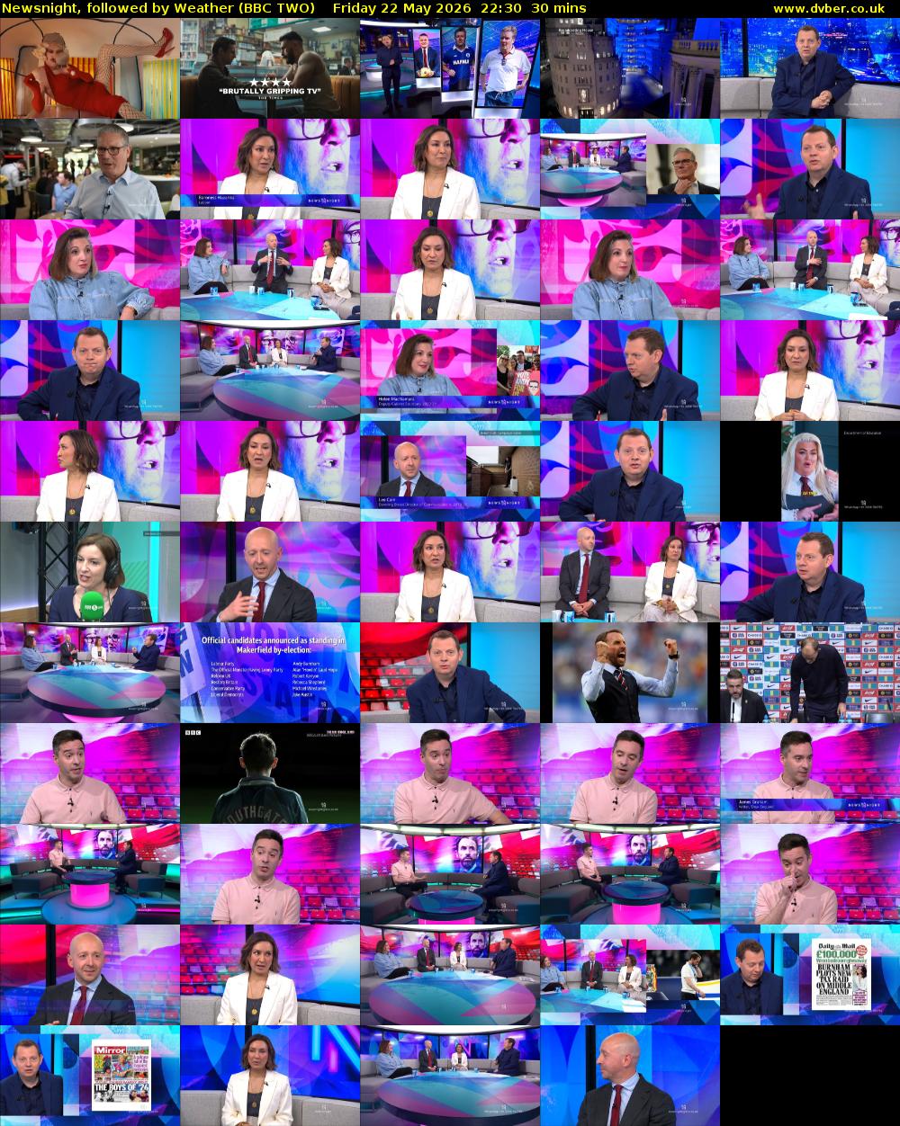 Newsnight, followed by Weather (BBC TWO) Friday 22 May 2026 22:30 - 23:00