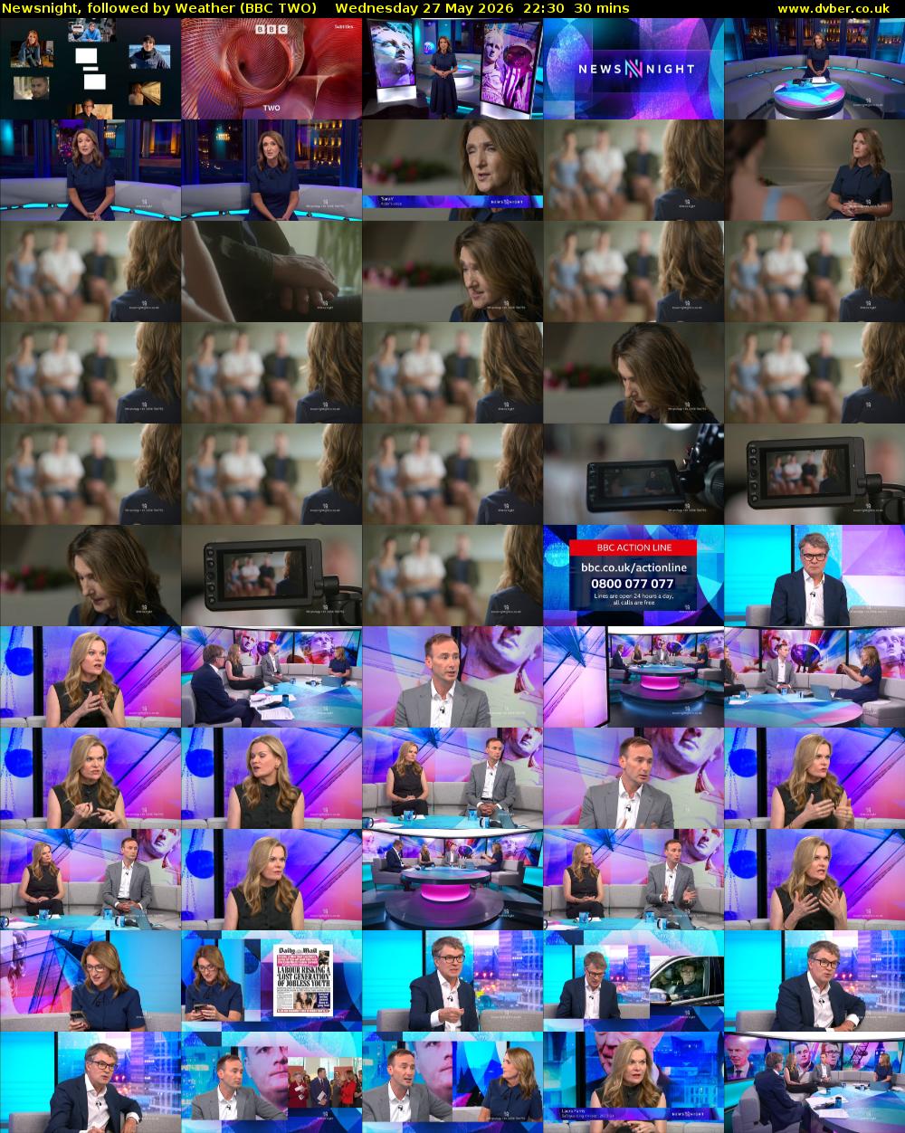 Newsnight, followed by Weather (BBC TWO) Wednesday 27 May 2026 22:30 - 23:00