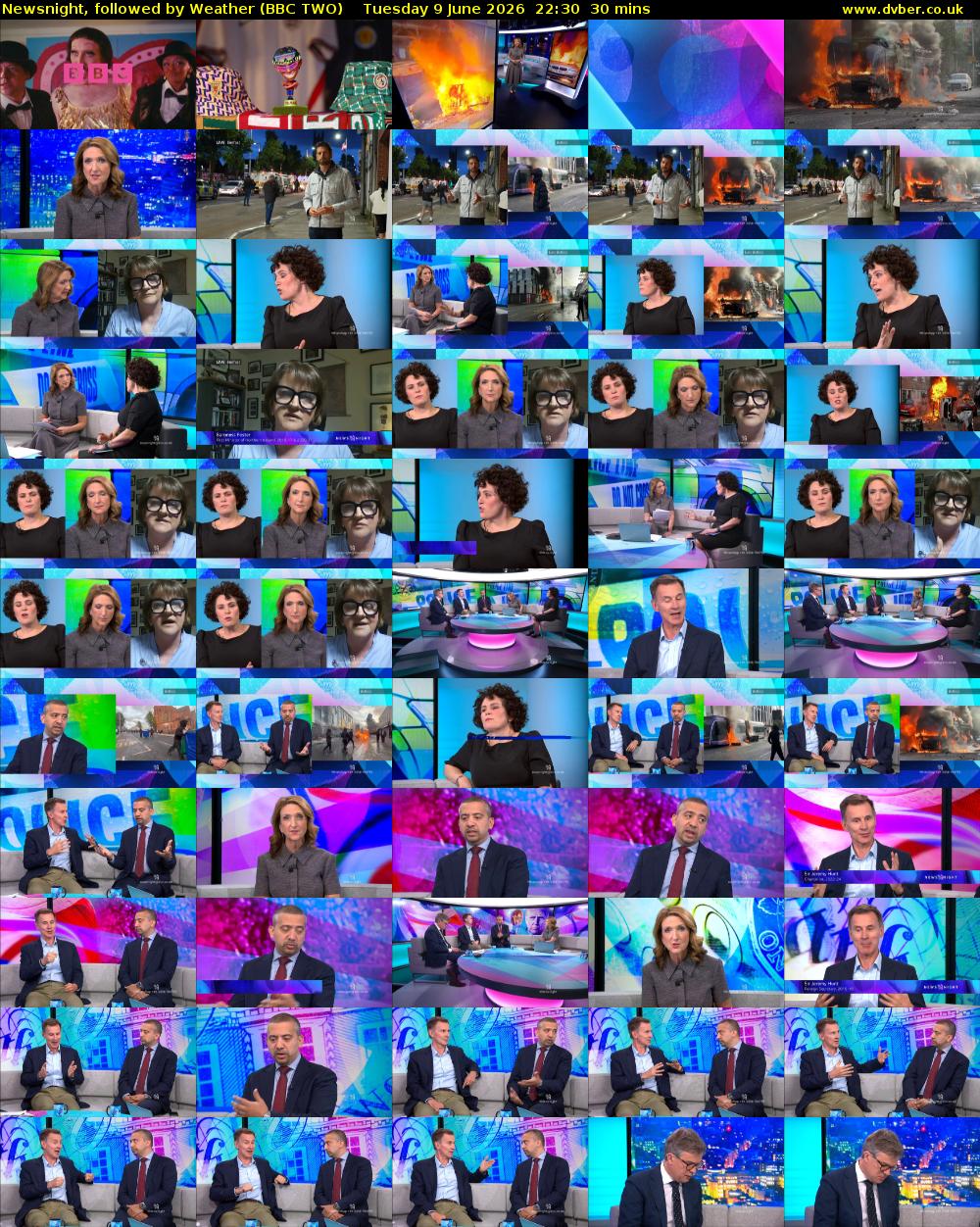 Newsnight, followed by Weather (BBC TWO) Tuesday 9 June 2026 22:30 - 23:00