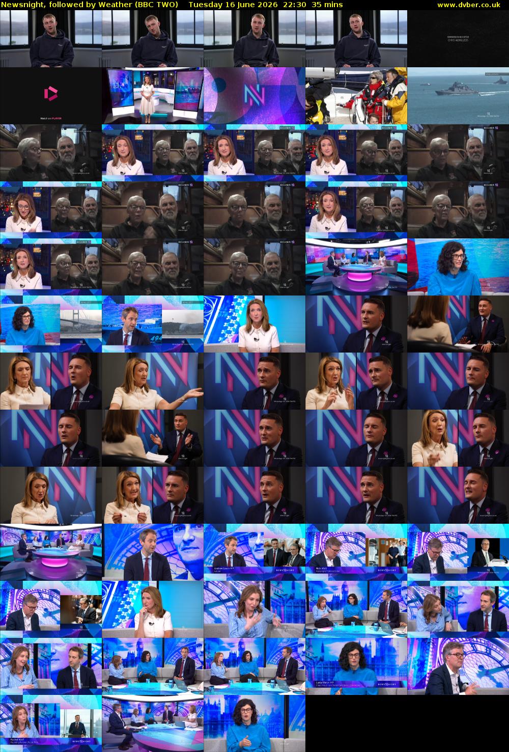 Newsnight, followed by Weather (BBC TWO) Tuesday 16 June 2026 22:30 - 23:05