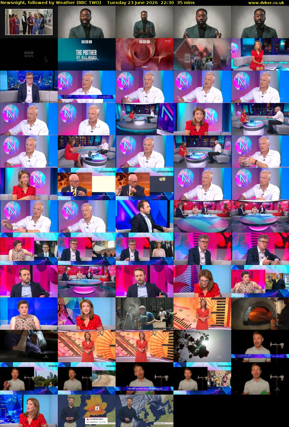 Newsnight, followed by Weather (BBC TWO) Tuesday 23 June 2026 22:30 - 23:05