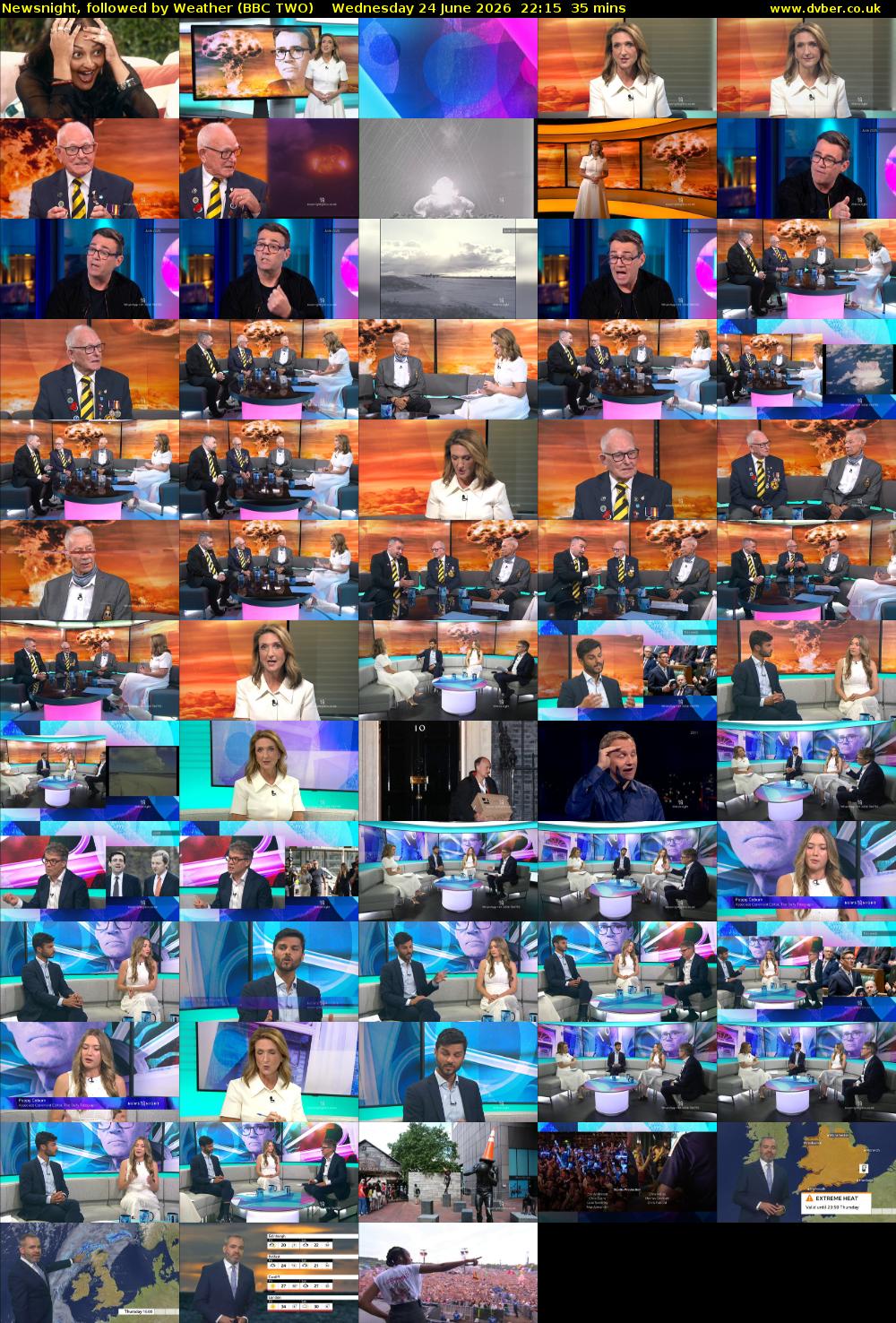 Newsnight, followed by Weather (BBC TWO) Wednesday 24 June 2026 22:15 - 22:50
