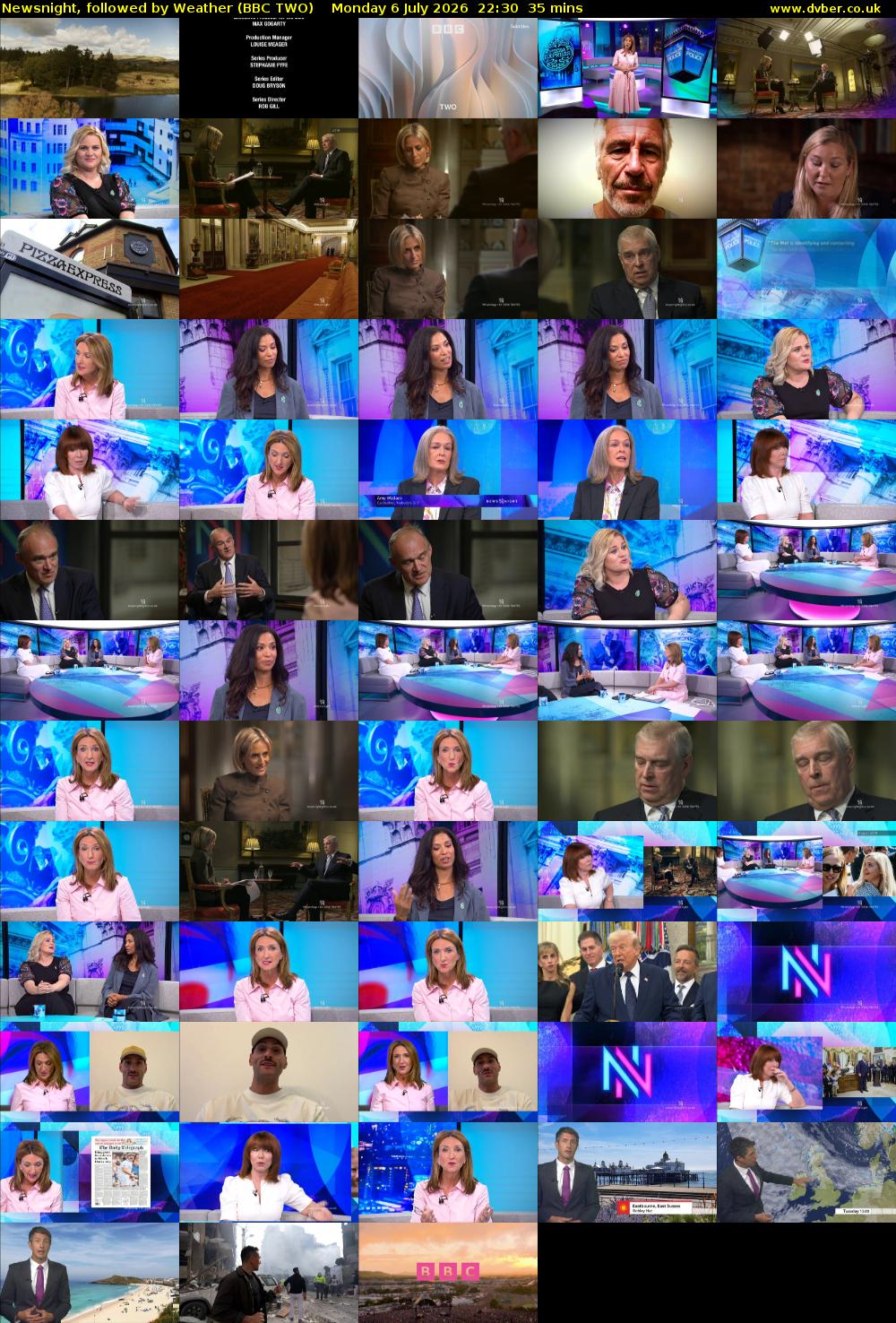 Newsnight, followed by Weather (BBC TWO) Monday 6 July 2026 22:30 - 23:05