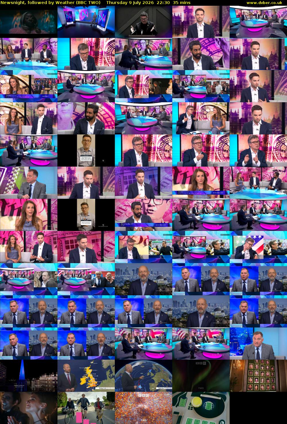 Newsnight, followed by Weather (BBC TWO) Thursday 9 July 2026 22:30 - 23:05