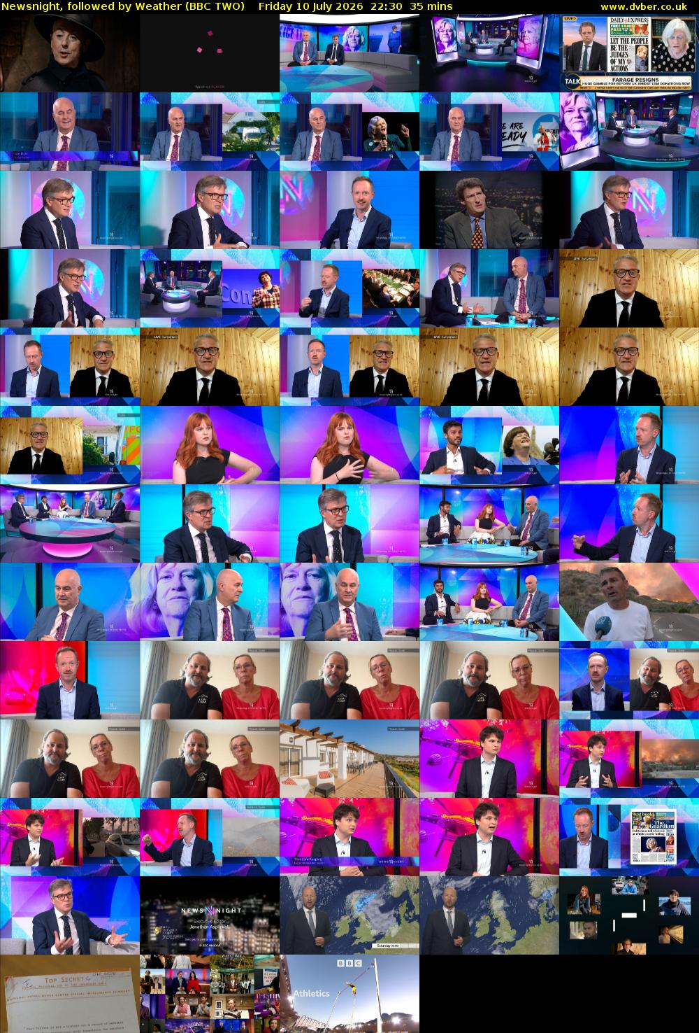 Newsnight, followed by Weather (BBC TWO) Friday 10 July 2026 22:30 - 23:05