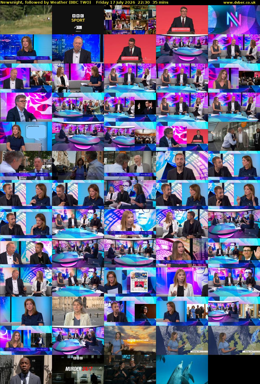 Newsnight, followed by Weather (BBC TWO) Friday 17 July 2026 22:30 - 23:05