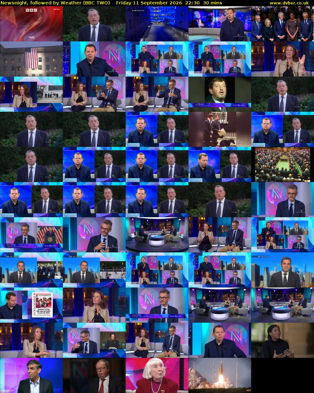 Newsnight, followed by Weather (BBC TWO) Friday 11 September 2026 22:30 - 23:00