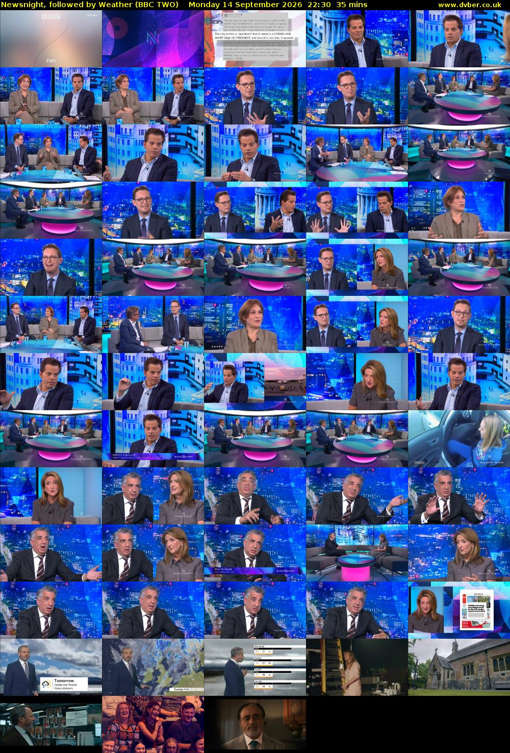 Newsnight, followed by Weather (BBC TWO) Monday 14 September 2026 22:30 - 23:05
