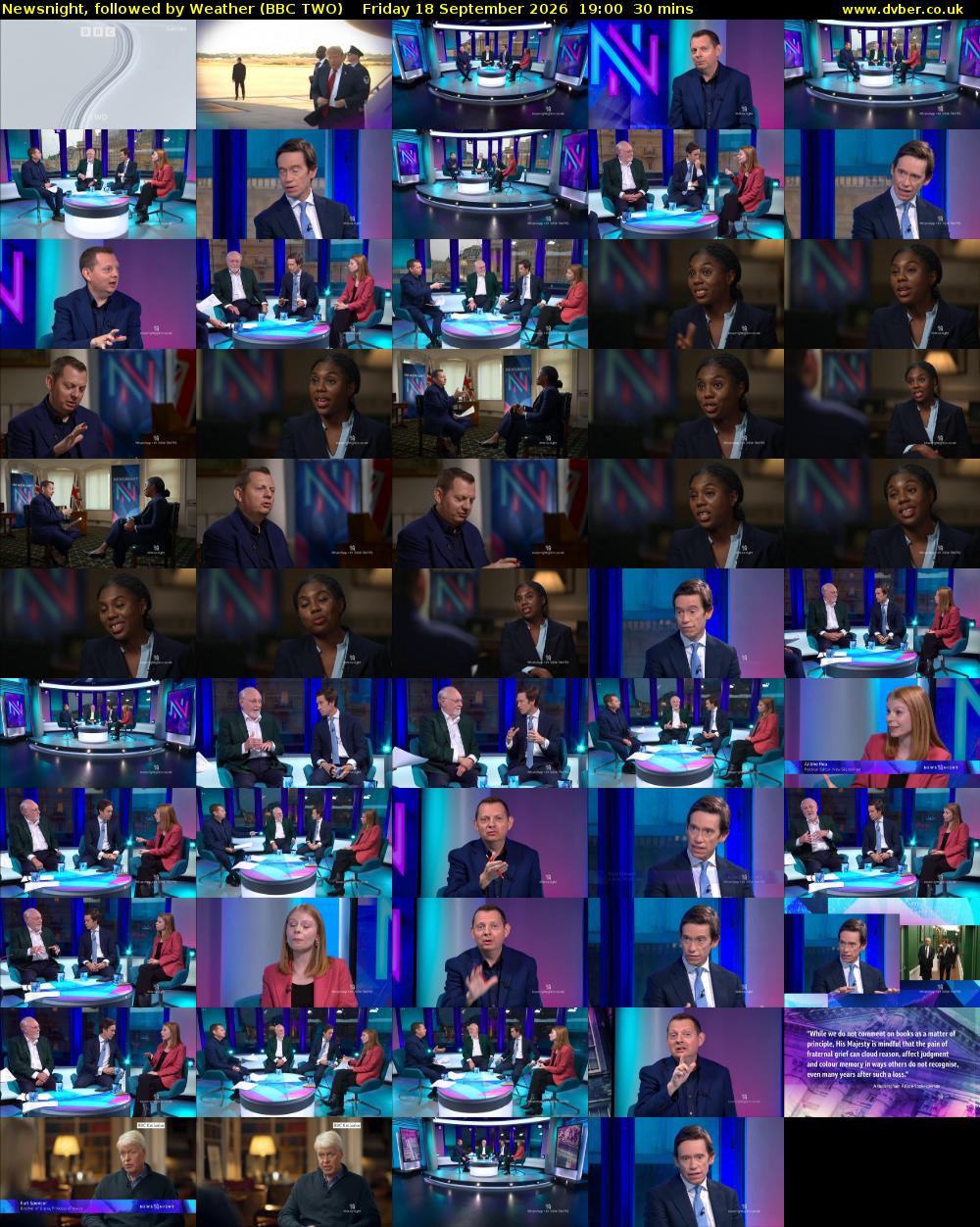 Newsnight, followed by Weather (BBC TWO) Friday 18 September 2026 19:00 - 19:30
