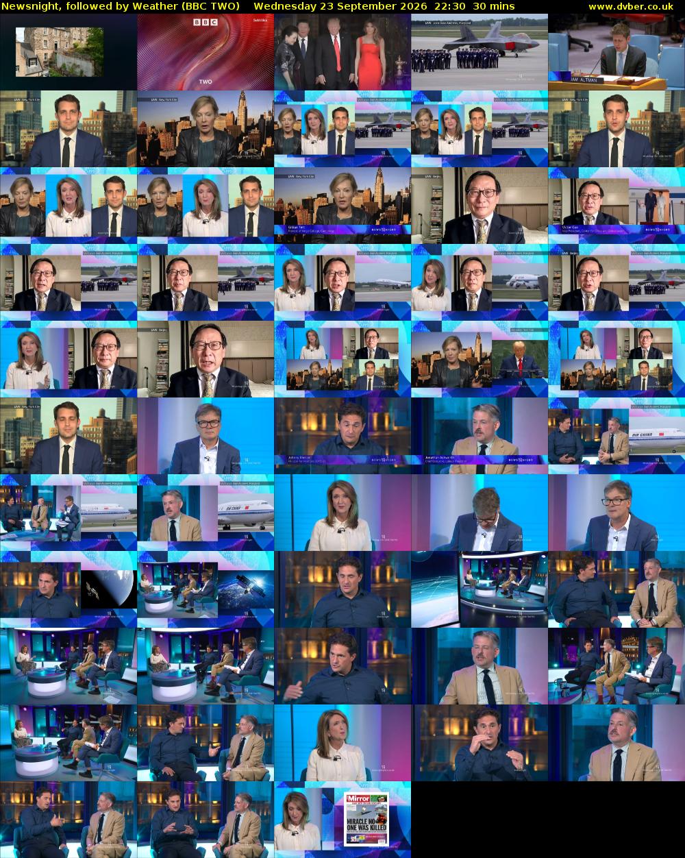 Newsnight, followed by Weather (BBC TWO) Wednesday 23 September 2026 22:30 - 23:00