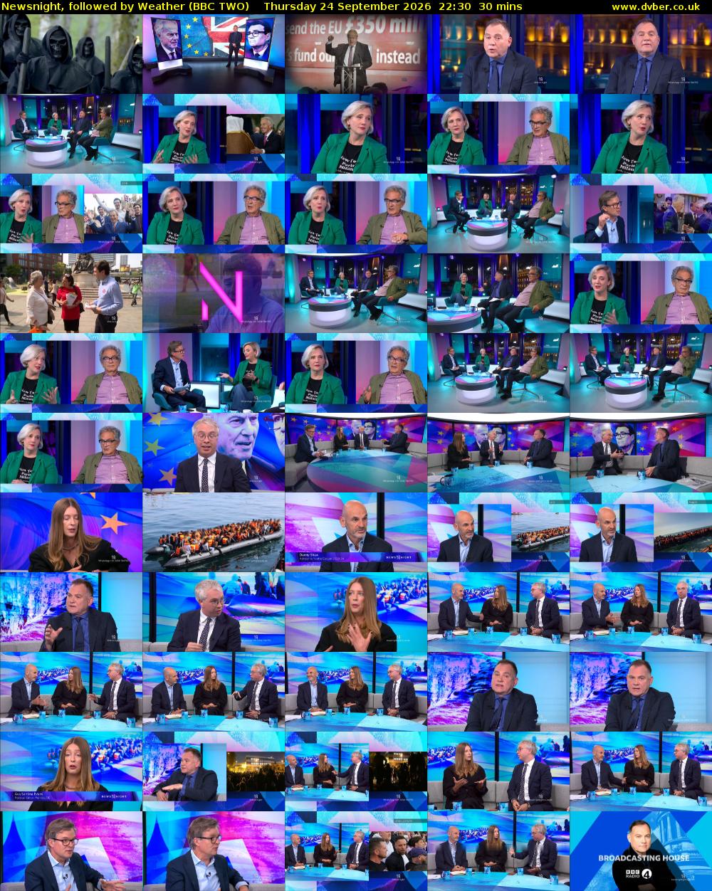 Newsnight, followed by Weather (BBC TWO) Thursday 24 September 2026 22:30 - 23:00