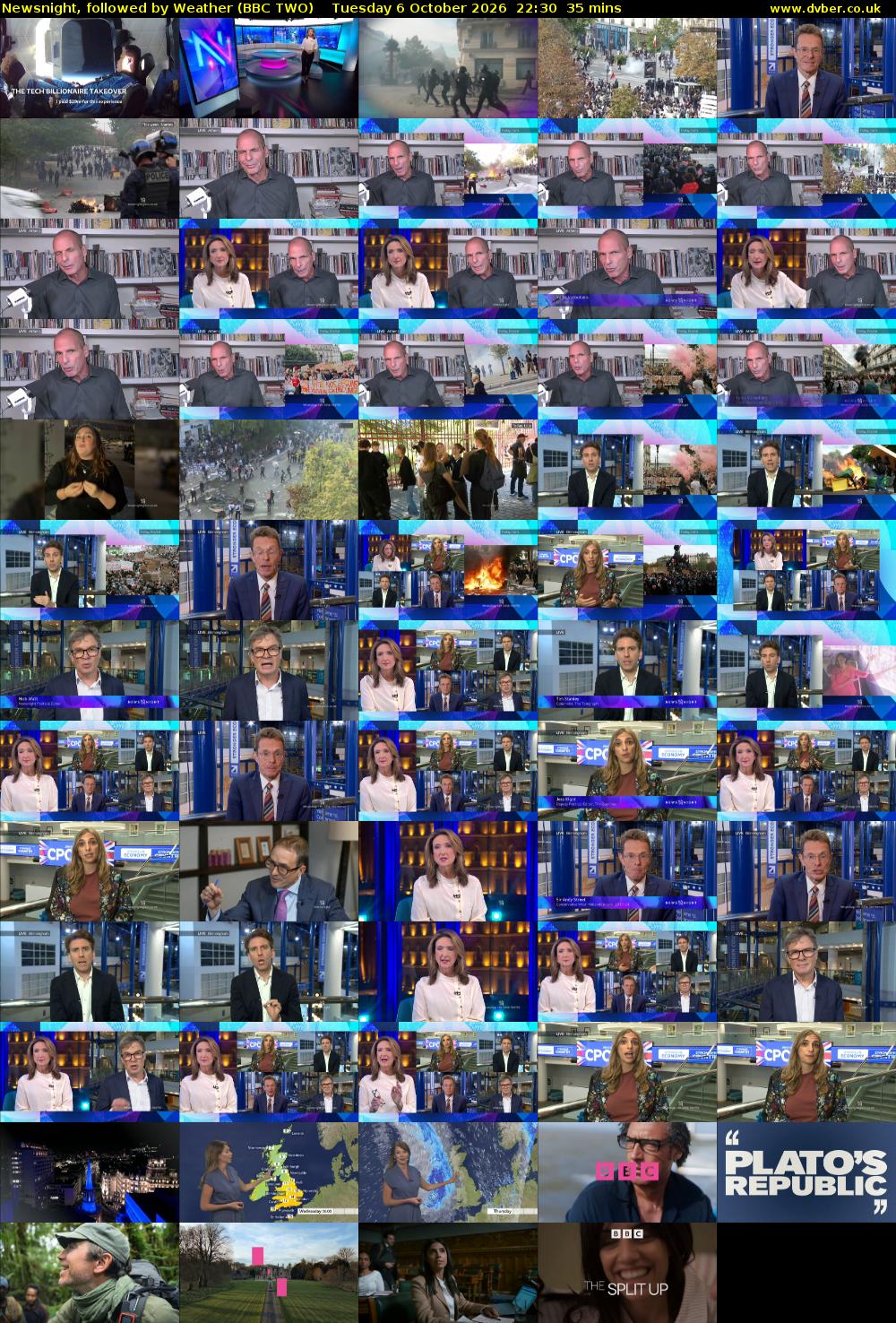 Newsnight, followed by Weather (BBC TWO) Tuesday 6 October 2026 22:30 - 23:05