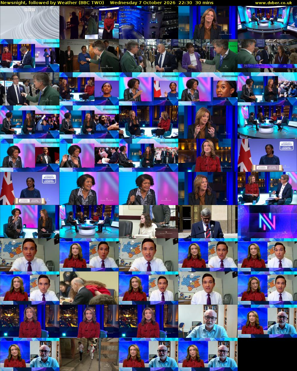 Newsnight, followed by Weather (BBC TWO) Wednesday 7 October 2026 22:30 - 23:00