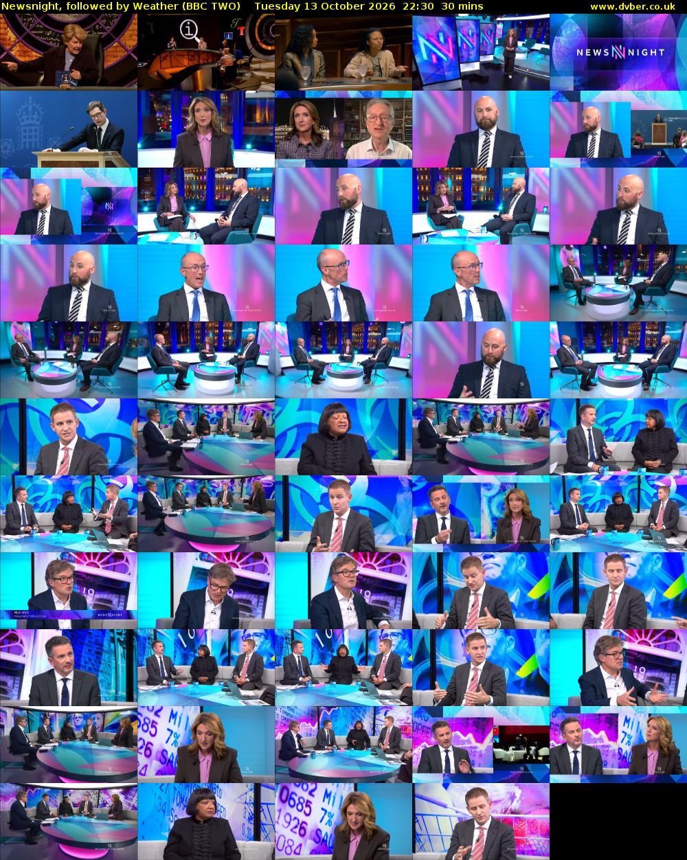 Newsnight, followed by Weather (BBC TWO) Tuesday 13 October 2026 22:30 - 23:00